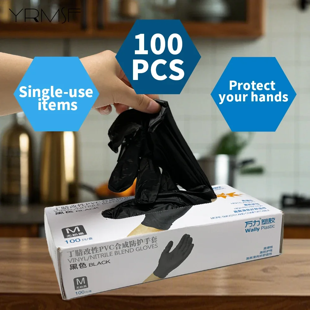 

Disposable Black Nitrile Gloves Multi-Purpose Gloves for Kitchen Food Processing Automotive Maintenance Industrial Cleaning