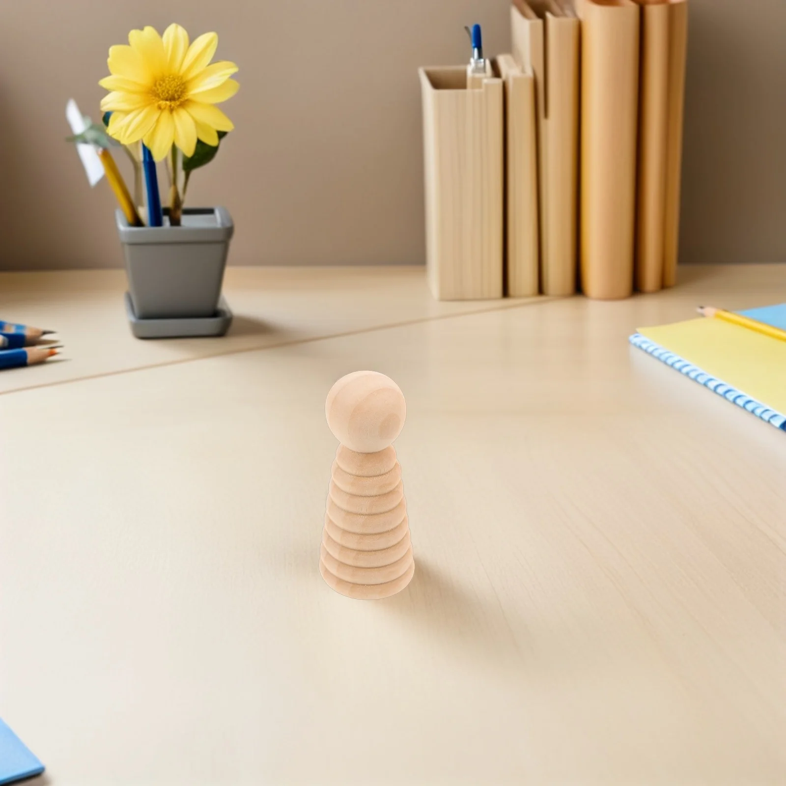 

15Pcs Unpainted Wooden Pegs DIY Art Crafts Supplies Minimalist Design Rounded Head Sturdy Base for Creative Projects