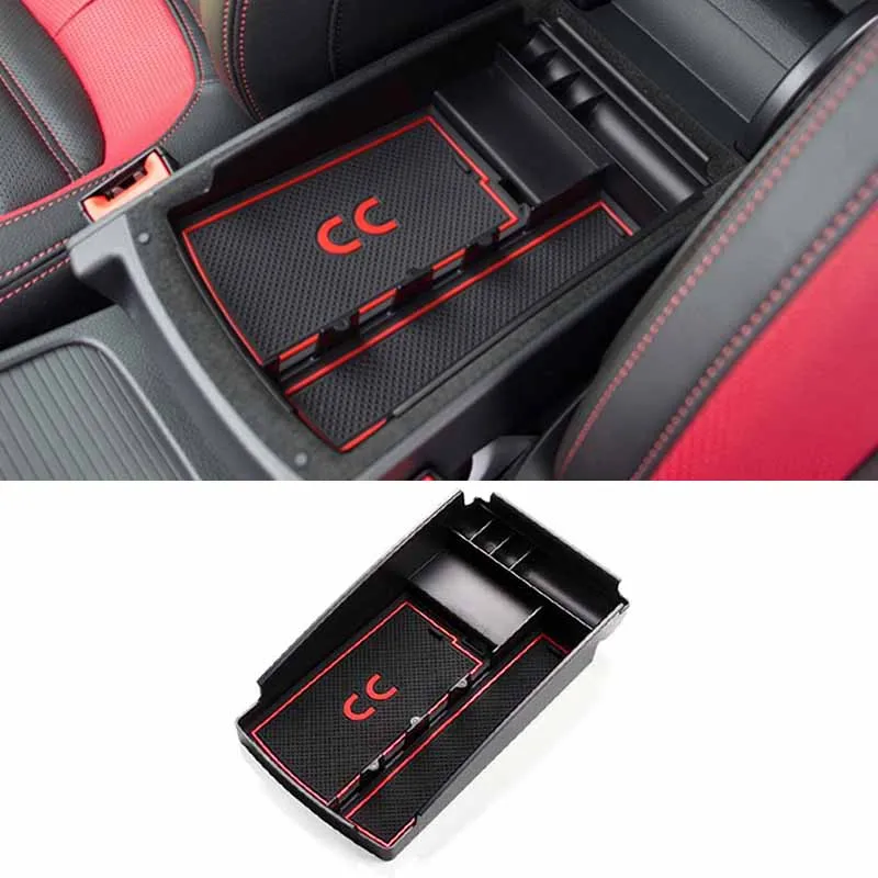 

Car Armrest Box Storage Box Organizer Storage Box Central Storage Box For Volkswagen CC 2010-2018 Auto Accessories