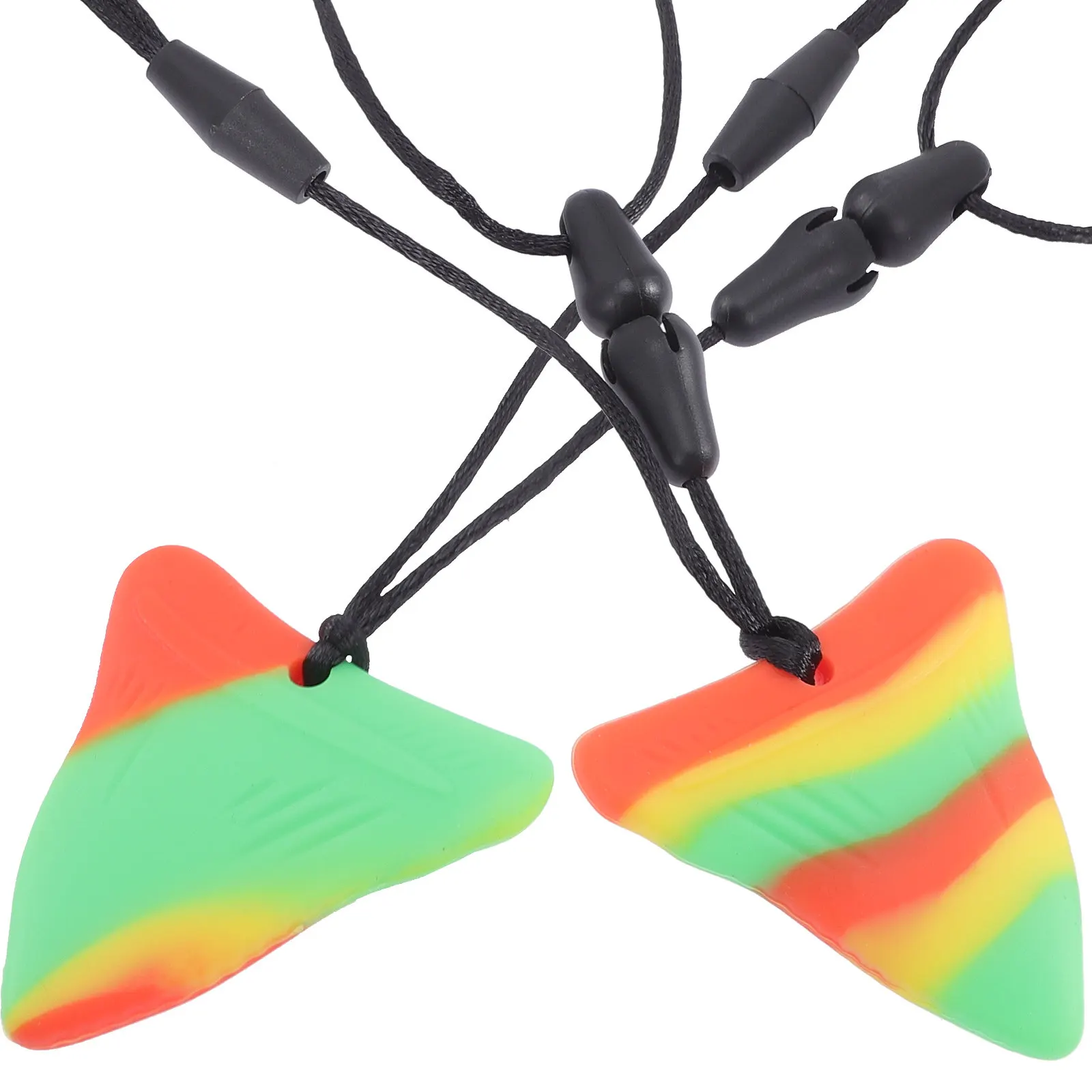 

2Pcs Shark Necklace Teething Chew Chewy Silicone Teether Baby Sensory Pain Relief Chewing Necklaces Baby Supplies Jaw