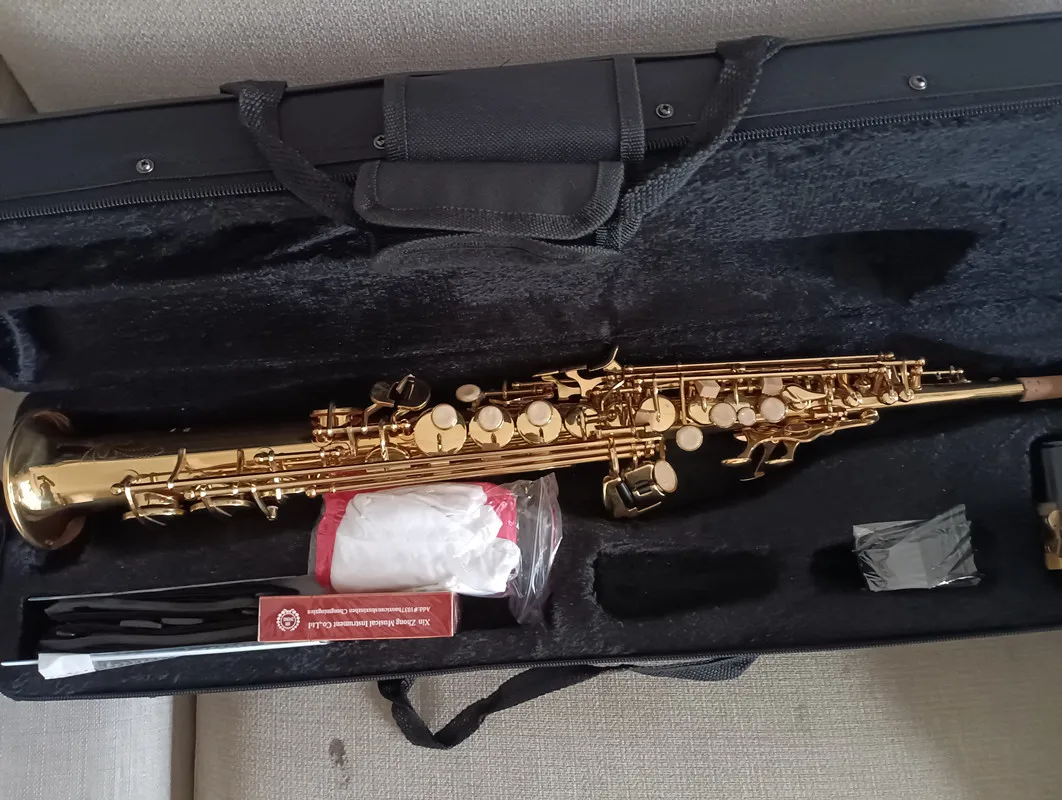 Japan 82z Original 1 :1 key type Soprano Saxophone 82 lacquered gold key Bb Soprano Sax woodwind instrumen with case