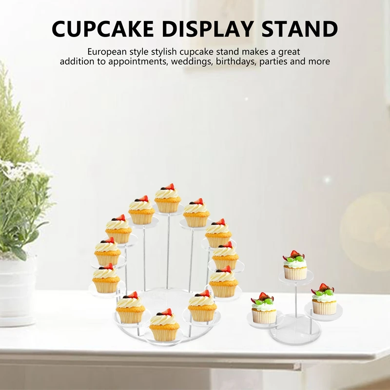 Display stand 2Pcs Round Acrylic Cupcake Stand-Premium Cupcake Holder, Cupcake Display Stand Dessert Stand
