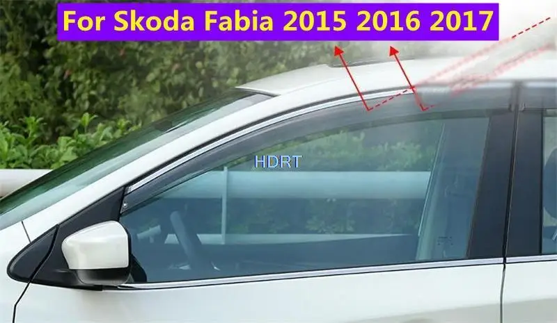 

Weather Shield Side Window Deflector Visor Sun Rain Eyebrow Shelter For Skoda Fabia 2015-2017 Car Styling Protector Accessories