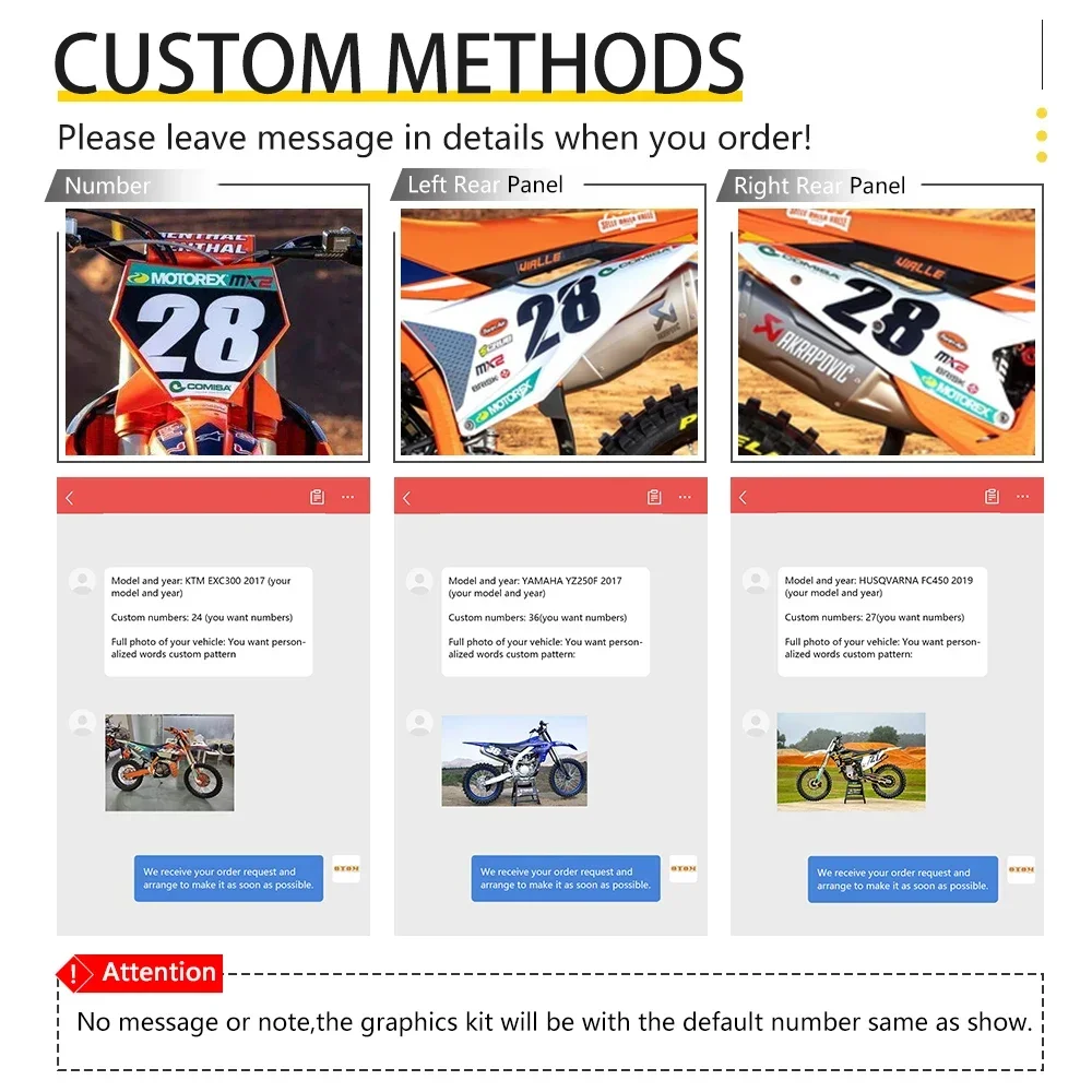 OTOM Motocross Customize Graphics Decals for KTM EXC EXCF XCW SX SXF 2024-2026Holographic Chrome Gravel Sticker Kit