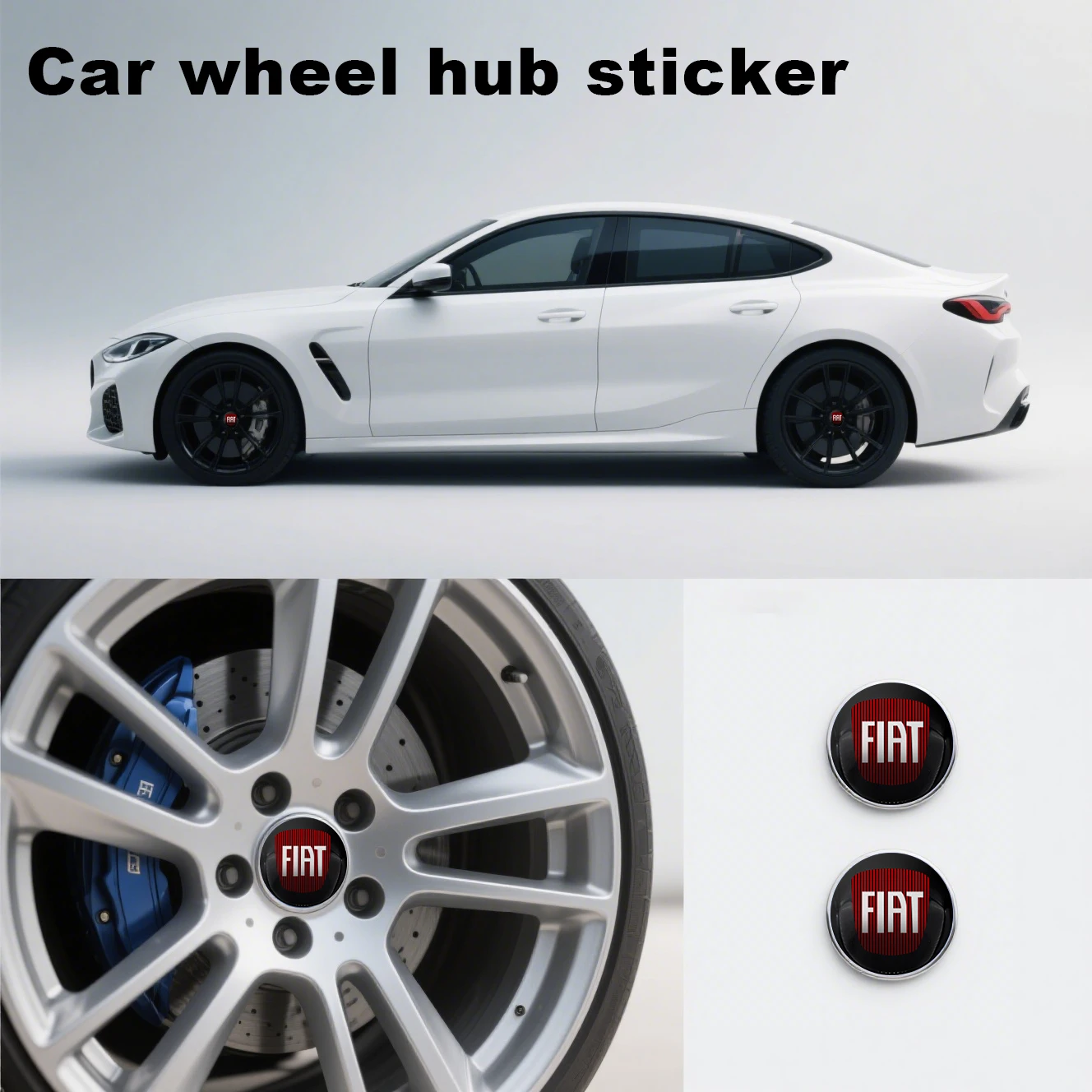 4pcs New Car Wheel Center Hub Cap Rim Cover Emblem Sticker For FIAT Abarth 500 Panda Bravo Punto Tipo Linea Ducato Freemont