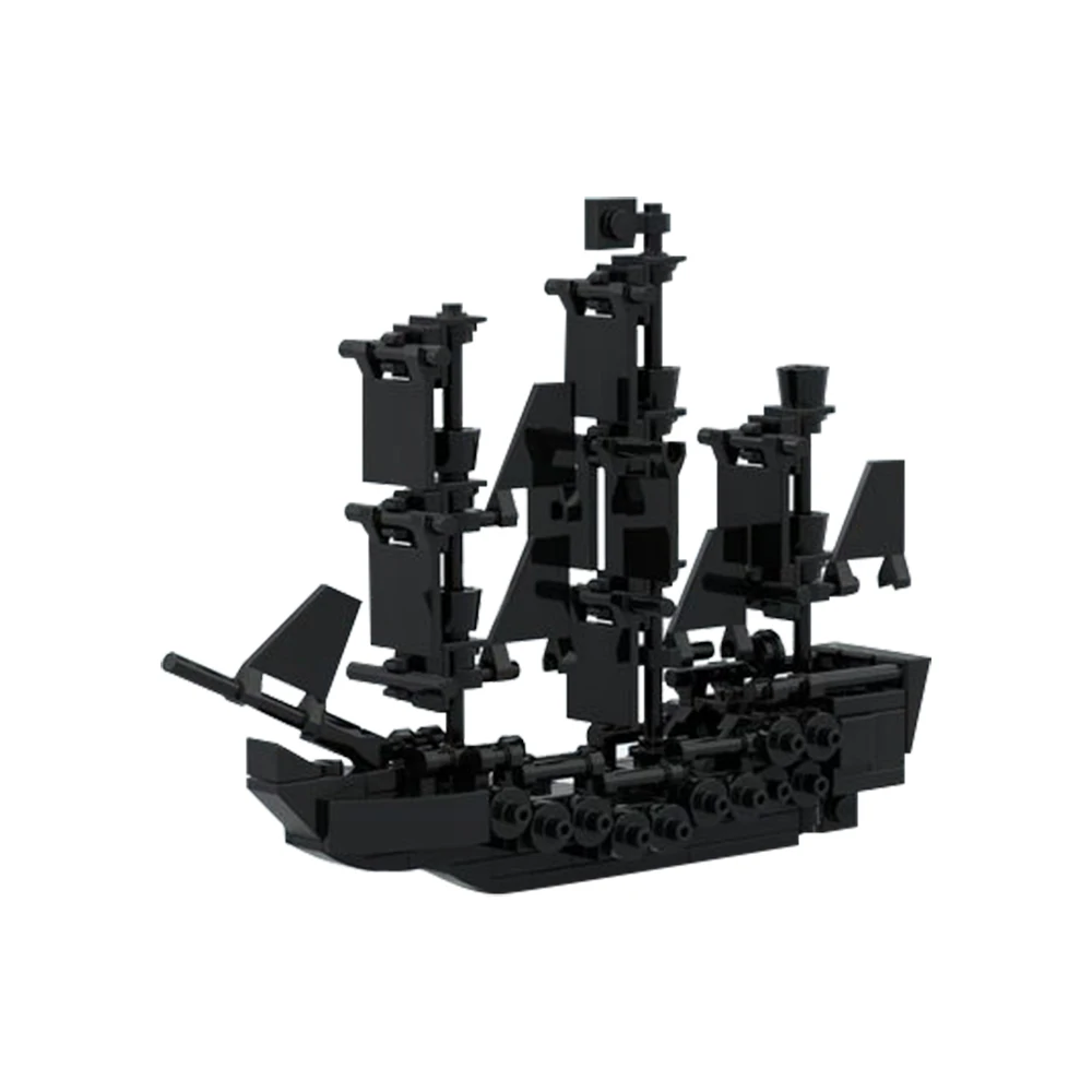 Gobricks MOC Black Pearl ship Model Building Blocks Classic Mini Black Seas Barracudas 6285 Bricks Toy Childrens Birthday Gifts