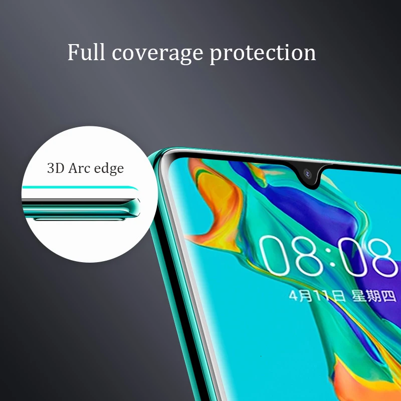 Protective Glass for Huawei P30 Pro Screen Protector 3D Full Cover Glass for Huawei P20 Mate 20 Lite Pro Tempered Glass Film