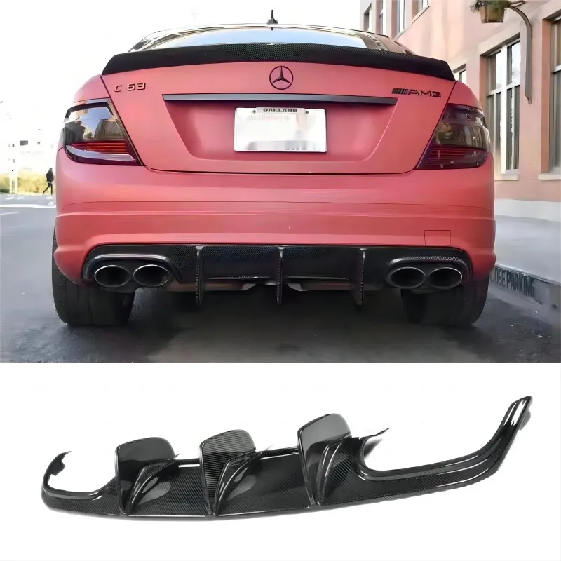 Real Carbon Fiber Car Rear Bumper Diffuser Lip for Mercedes Benz W204 C204 C63 AMG C300 Sport 2008-2011 Rear Diffuser accessorie