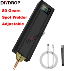 80 Gears Spot Welder Adjustable Portable Handheld Digital Display Mini Spot Welding Machine Automatic Trigger for 18650 Battery