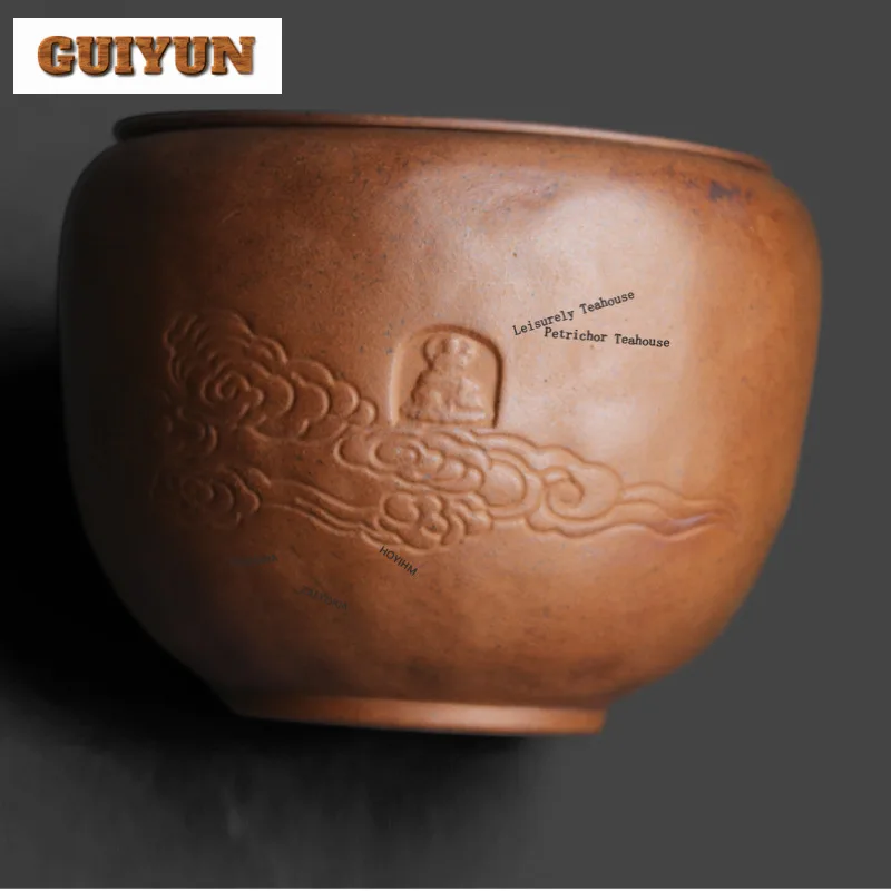 650ml Coarse Pottery Old Rock Clay Jianshui Washing Cup Bowl Tea Residue Barrel Chaxi Chinese Tea Set Accessories Collection