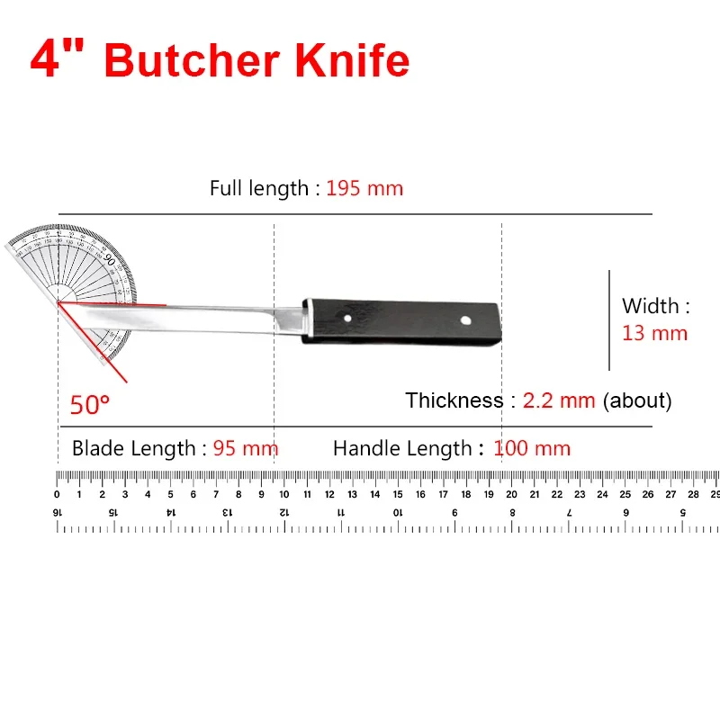 Butcher Boning Knife Cleaver Meat Chopping Vegetables Chef Knife Wooden Handle Kitchen Knives Forged Blade Stainless Steel Knife