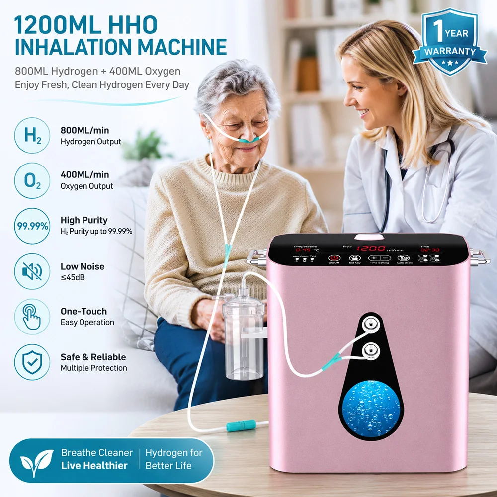Suyzeko Premium 1200ML Hydrogen Inhaler Device:Hydrogen&Oxygen Inhalation Machine,O2 Concentrator&H2 Water Generator