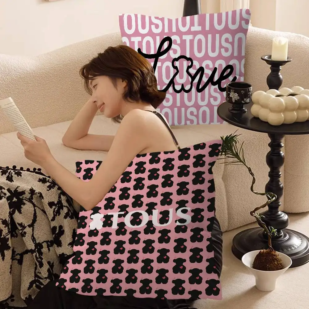 T-TOUS Pillow Gifts Home Office Furnishings Bedroom Sofa Car Cushion Cover case 45x45cm