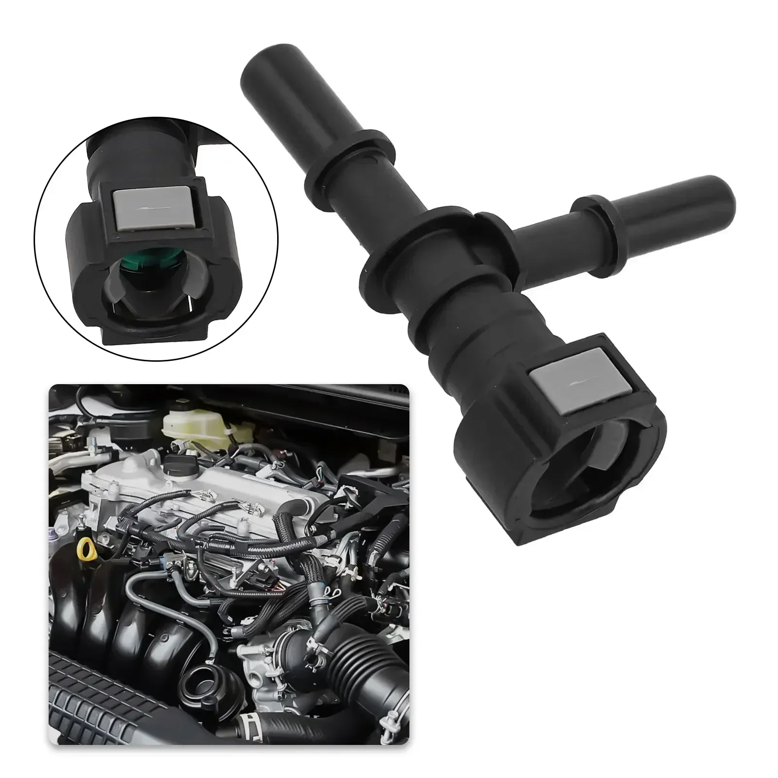 

9.49 Tee Connector Car Fuel Hose Quick Plug Connector Quick Release Hose Fitting Nylon Oil Line Pipe Adapter