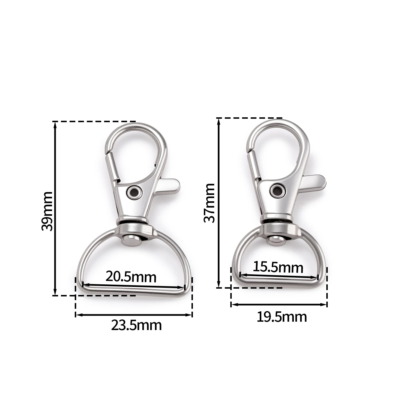 5pcs Swivel Clasps Lanyard Snap Hooks Key Chain Clip Hook Metal Lobster Claw Clasp for Keychain Sewing Jewelry DIY Crafts