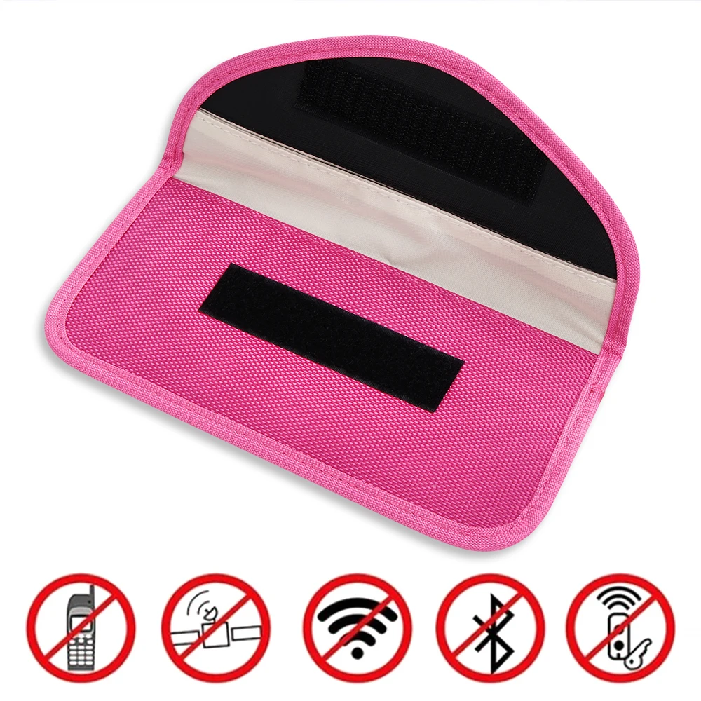 Universal Signal Blocker Case Blocking Bag Phone Car Key Faraday Cage Keyless RFID Safe Fob Pouch Automobiles Interior Accessory