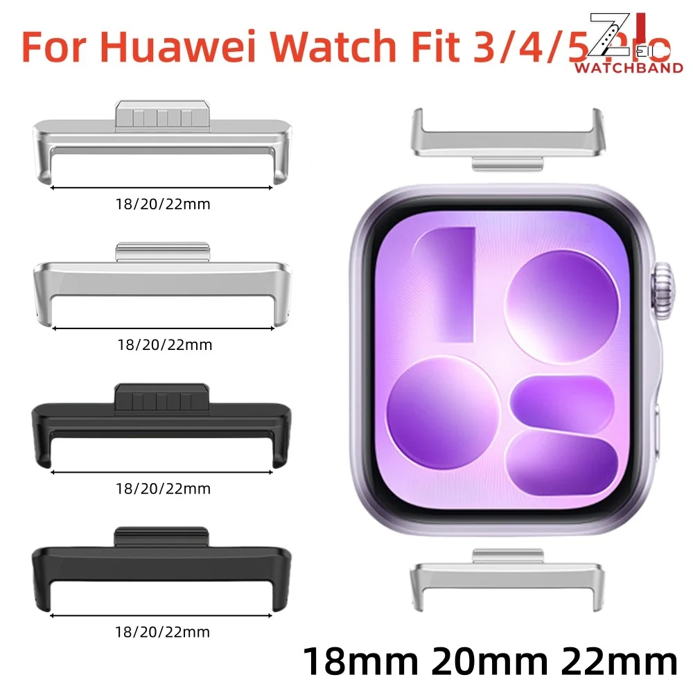 2PCS Connector For Huawei Watch Fit 5 Pro 4 Strap Connectors 18mm 20mm 22mm Metal Adapter Accessories For Huawei Fit5 Fit4 Fit3