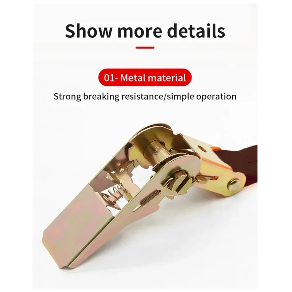 2026!! Truck Cargo Binding with Ratchet Tensioner Tensioner Self-locking Binding Tensioner Fixed Brake Rope Bundle Multi-purpose image 3