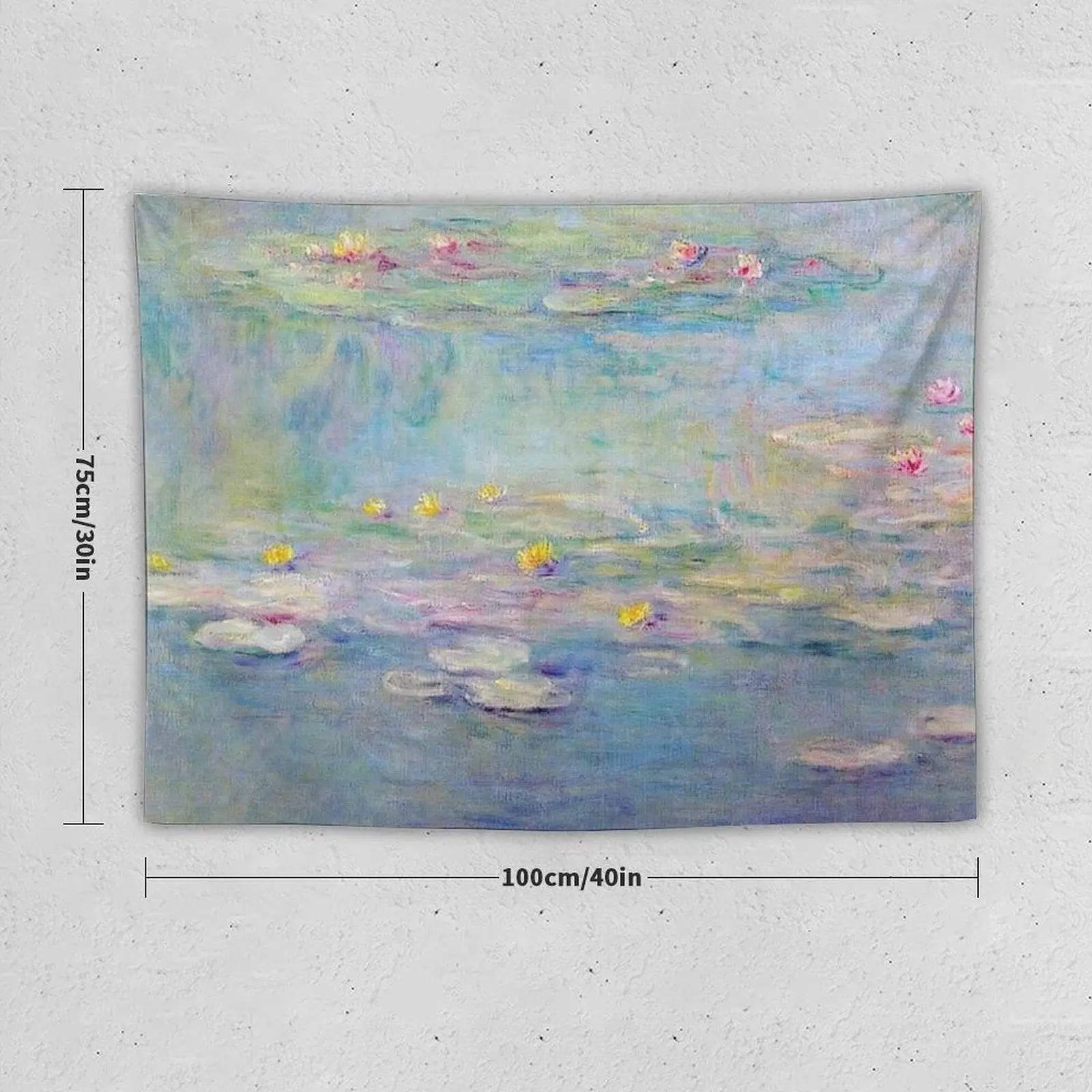 Les Nymphéas Bleu Sarcelle de Claude Monet - Monet Teal blue Water Lilies Tapestry Room Ornaments Room Aesthetic Decor Tapestry