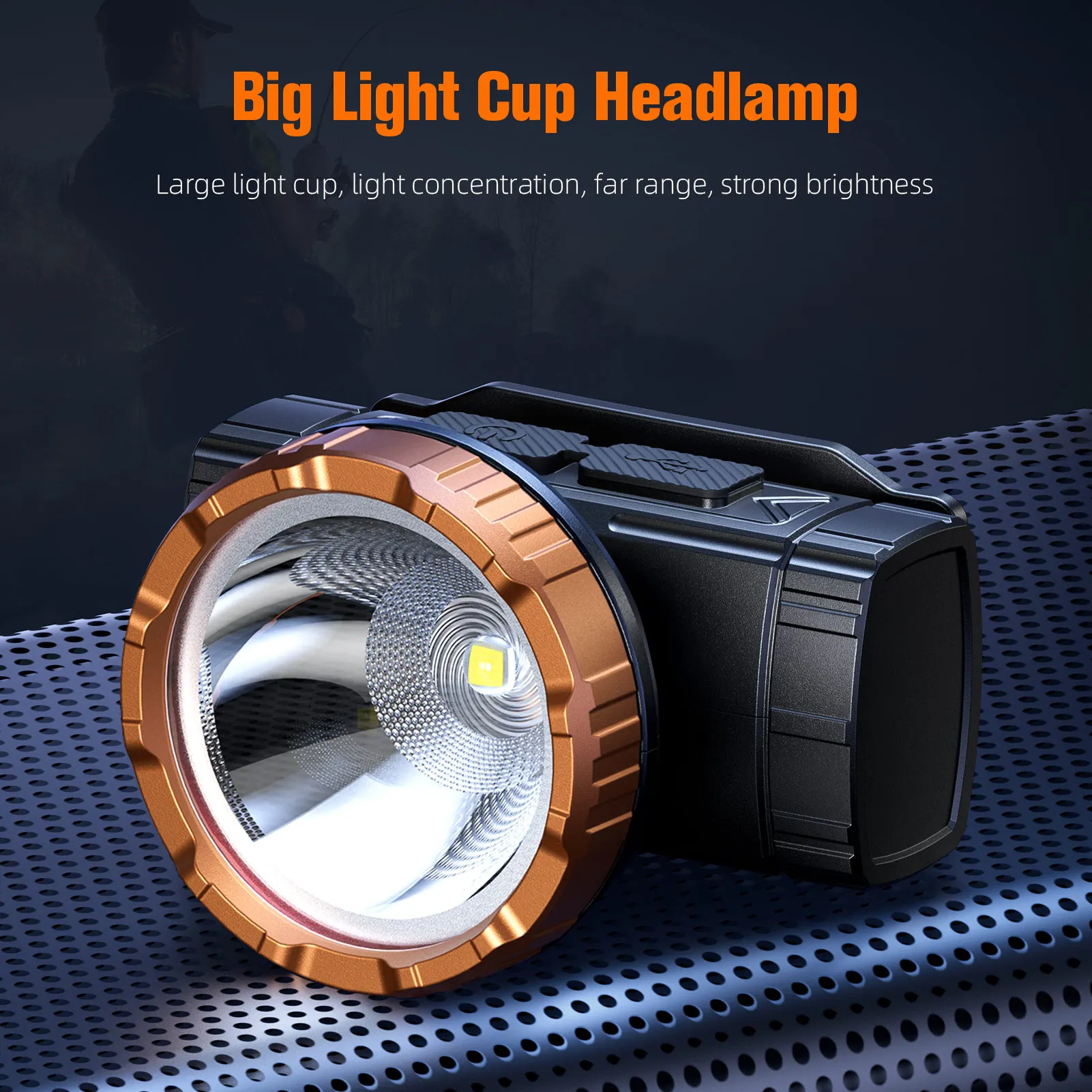 SUPERFIRE HL96 Linterna frontal LED Linterna recargable USB superbrillante 45 °   Linterna de cabeza ajustable para emergencias de acampada