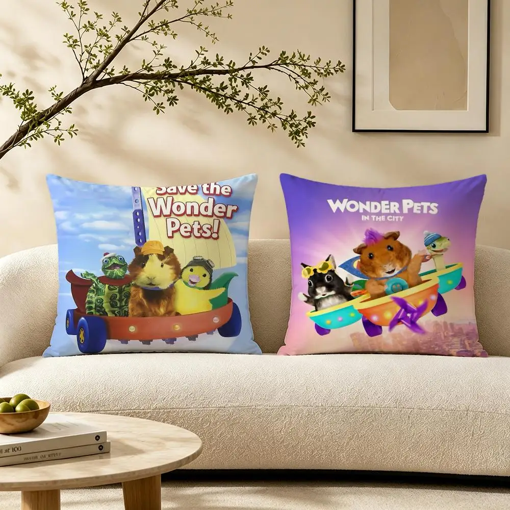 Cartoon The Wonder Pets Cushion Cover Pillow Short Plush Warm CreamStylel Cushion for Living Room Bedroom Sofa Ideal for Gifting