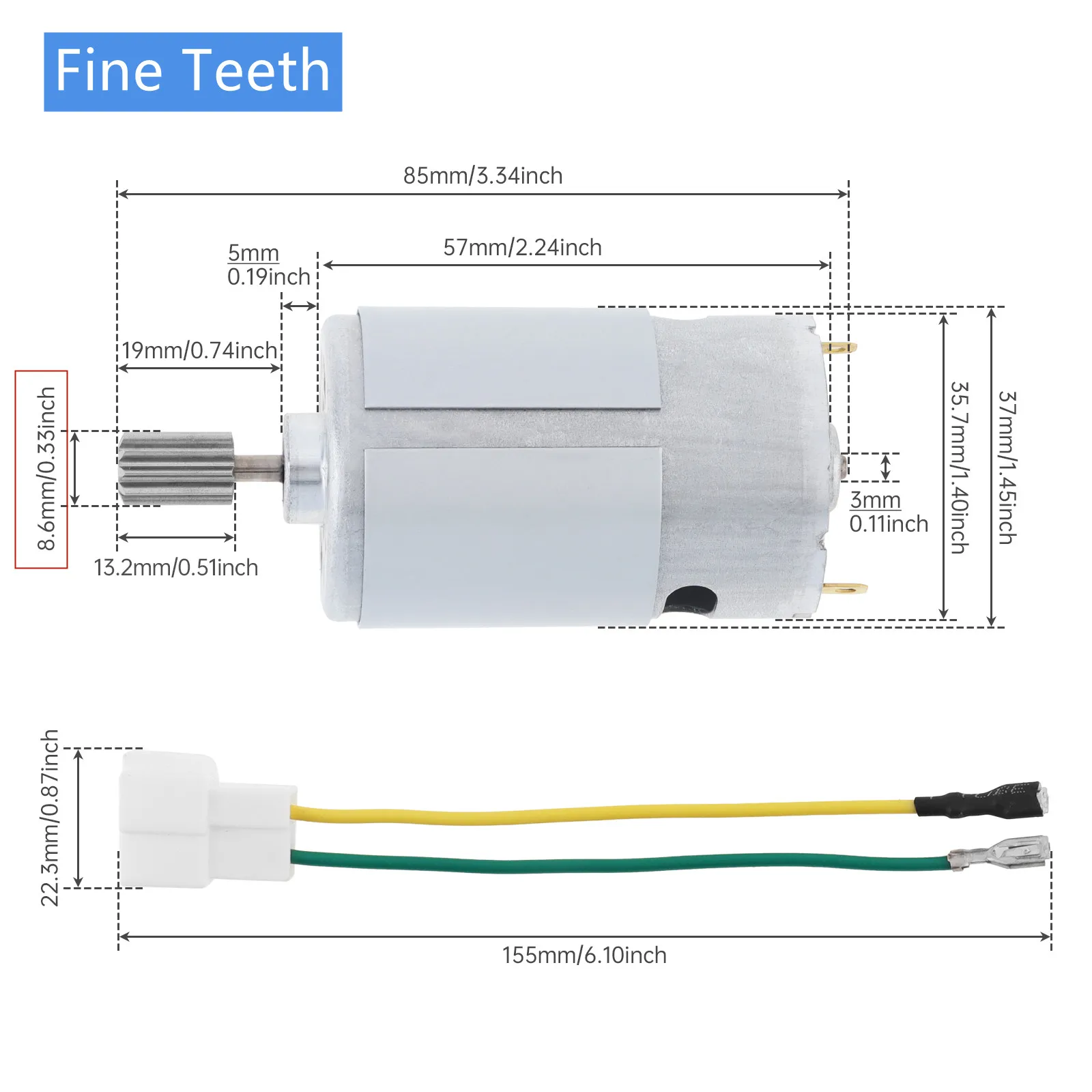 10 Teeth RS550 DC Motor 12V/24V 12000/18000/4000rpm High Speed Electric Motor Kids Ride On Car SUV Parts for Remote Control Car