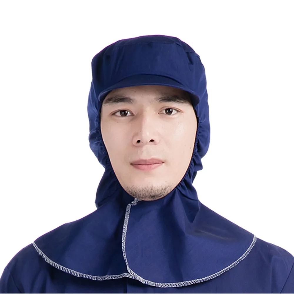 

Easy Wash Dust-free Shawl Hat Breathable Solid Color Food Service Work Cap Neck Protector Unisex Design Workshop Work Hat