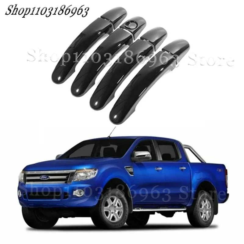 

Gloss Black Door Handle Cover Sticker Trim For Ford Ranger Everest 2012-2017 car Sticker Car-Styling Accessories Cover