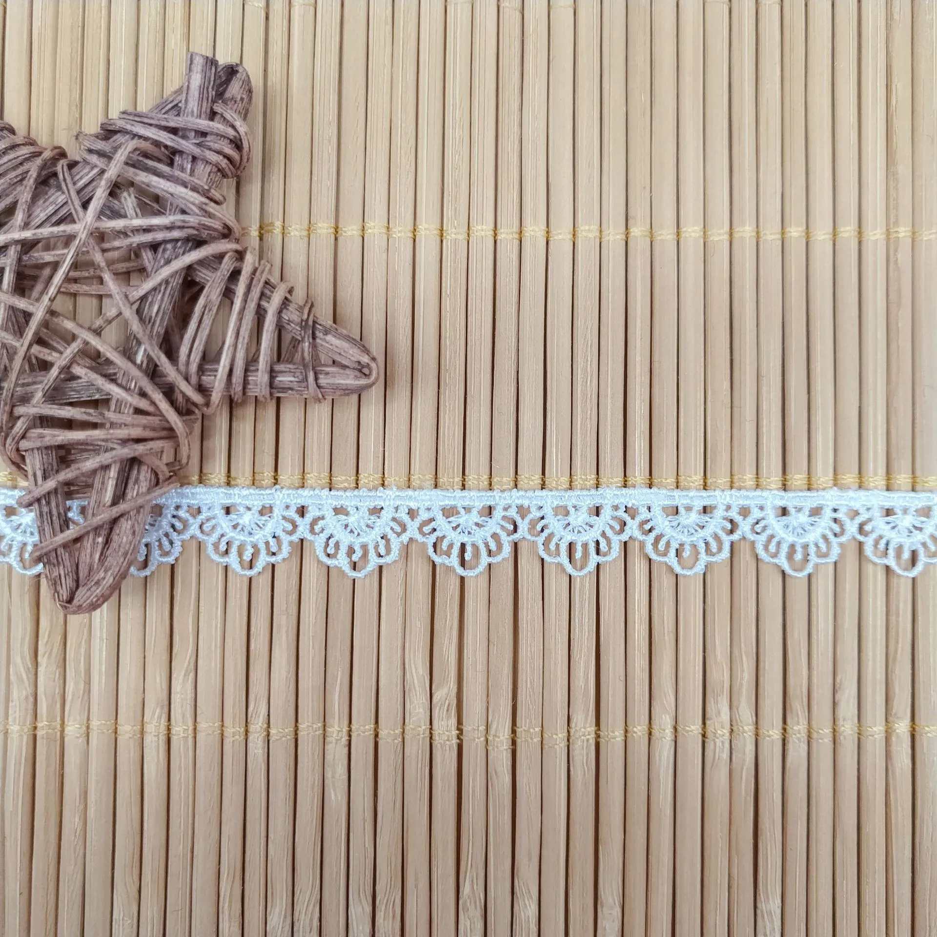 5 ياردة لوليتا الدانتيل متعدد الألوان شريط بوليستر الباركود الكمبيوتر التطريز للذوبان في الماء متعدد الألوان الدانتيل من جانب واحد تقليم #6