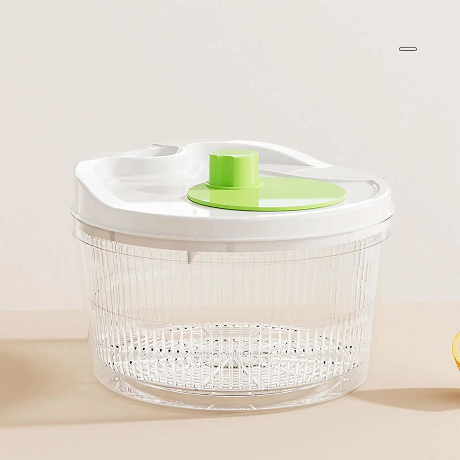 Hand Crank Fruit & Vegetable Spinner, Salad Dryer with Colander & Drain Spout, Manual Produce Dehydrator for Kitchen Meal Prep