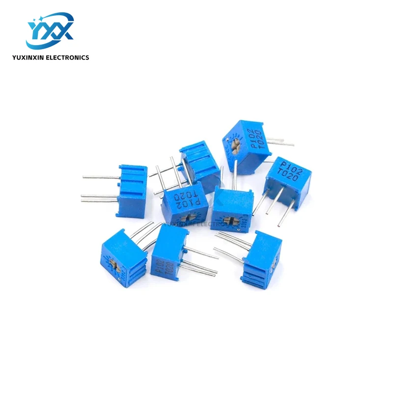 100PCS 3362P Adjustable Precision Potentiometer 1K 2K 5K 10K 20K 50K 100K 200K 500K 100R-1M 103