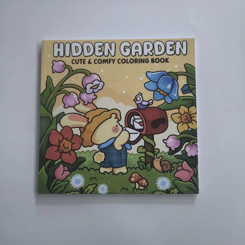 

Скрытый сад, милая и удобная книжка-раскраска для взрослых, милая книга для рисования, идеальный подарок для вечеринки и дня рождения
