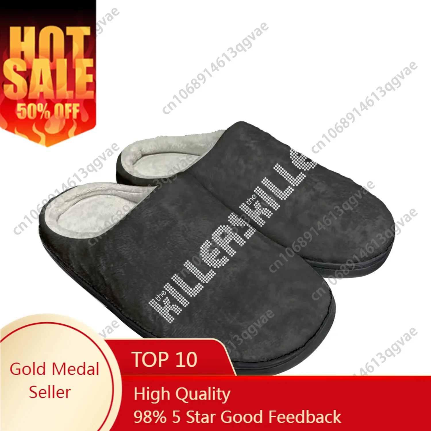 

The Killers Band Mr. Brightside Home Cotton Slippers Mens Womens Teenager Plush Bedroom Keep Warm Shoes Custom Made Slipper