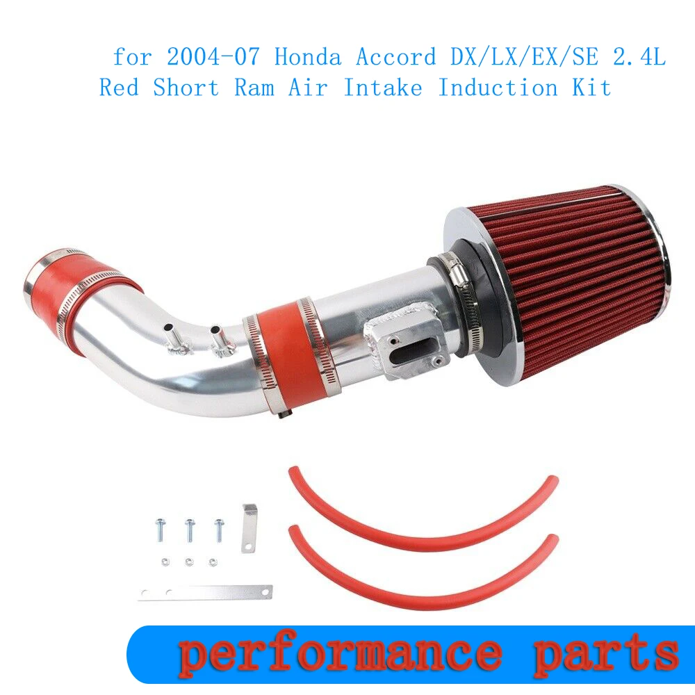 طقم مدخل هواء قصير رام واستبدال الفلتر لتركيب 04-07 Honda Accord SULEV DX/LX/EX/SE 2.4L L4 DIY MAF