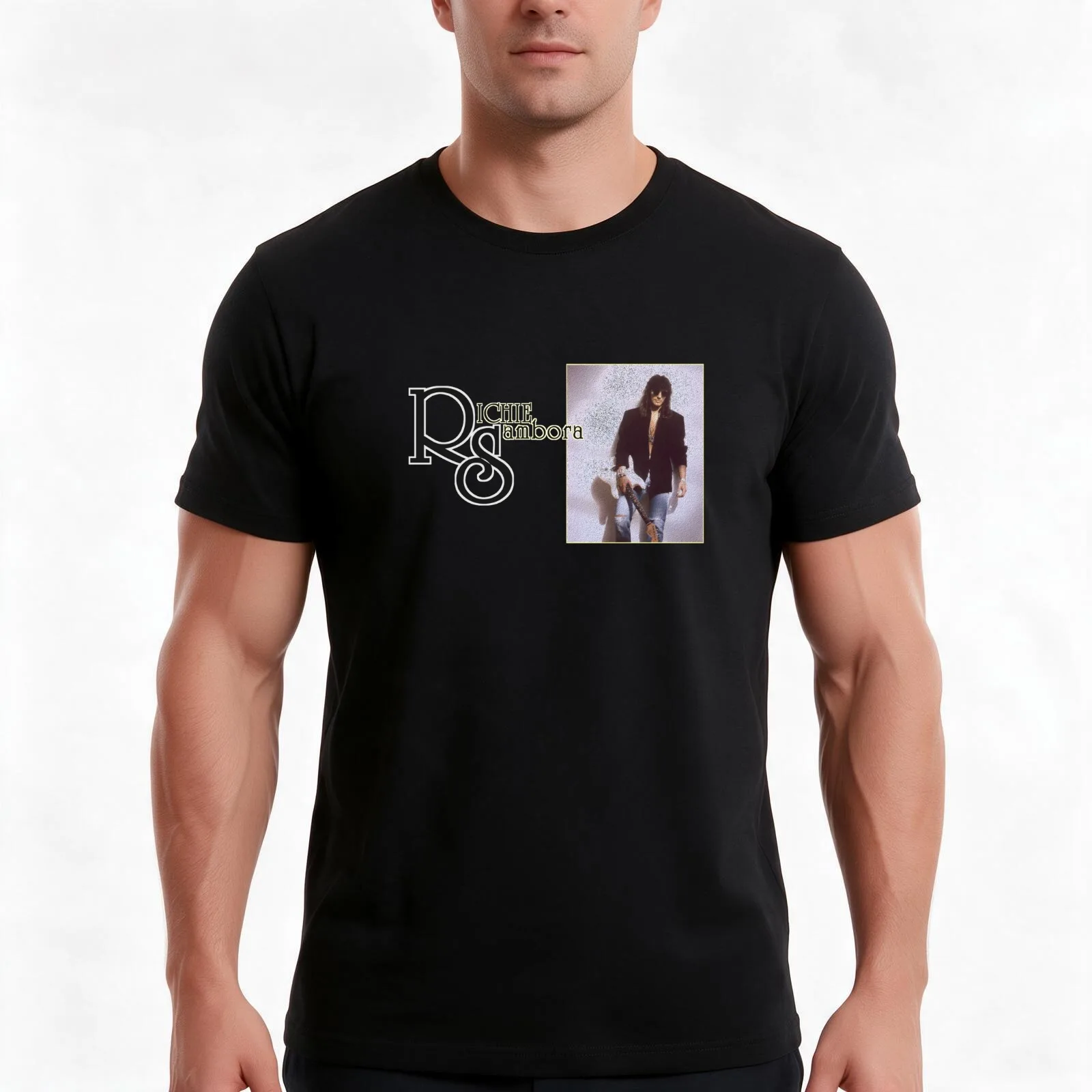 Richie Sambora T-Shirt Summer Casual Cotton Tee Oversized Streetwear Tops Vintage Graphic Print Loose Fit Short Sleeve