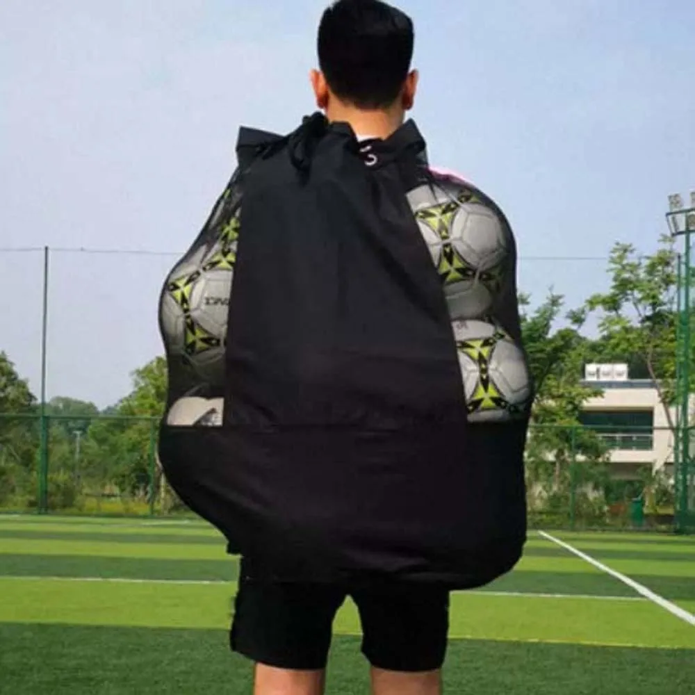 Tas Penyimpanan Bola Sepak Tahan Lama, Ringan, Pencegah Goresan, Tas Selempang, Kapasitas Besar, Bahan Kanvas
