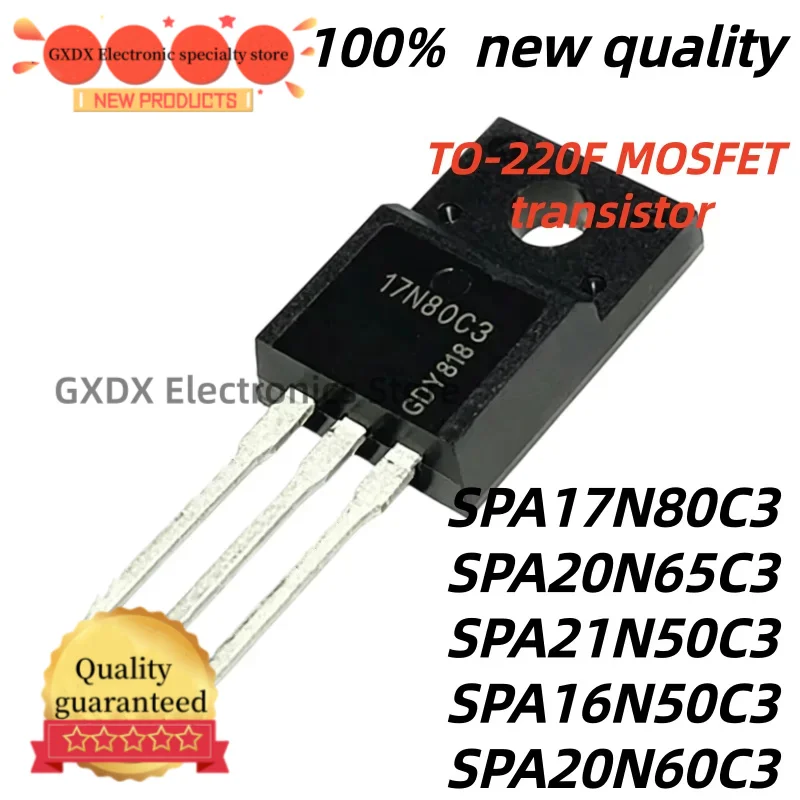 5Uds NEW SPA16N50C3 16N50C3 SPA20N60C3 20N60C3 SPA17N80C3 17N80C3 SPA20N65C3 20N65C3 SPA21N50C3 21N50C3 TO220F MOSFET transistor