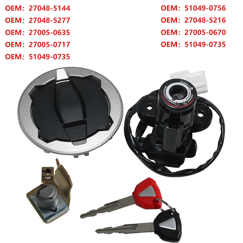 

Крышка топливного бака мотоцикла, набор замков для Kawasaki EX400 Ninja 400 ABS ER400 Z400 OEM: 217048-5144 27048-5277 27005-0635