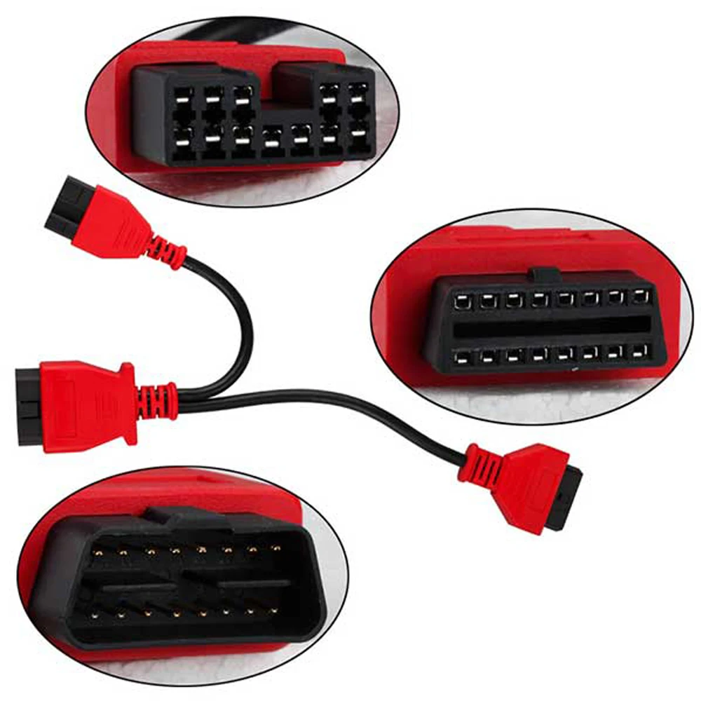 Autel Mitsubishi Hyundai 12 + 16 Pin محول تشخيص السيارة obd محول لميتسوبيشي وشركة هيونداي ، 12 + 16 دبوس إلى 16pin محول