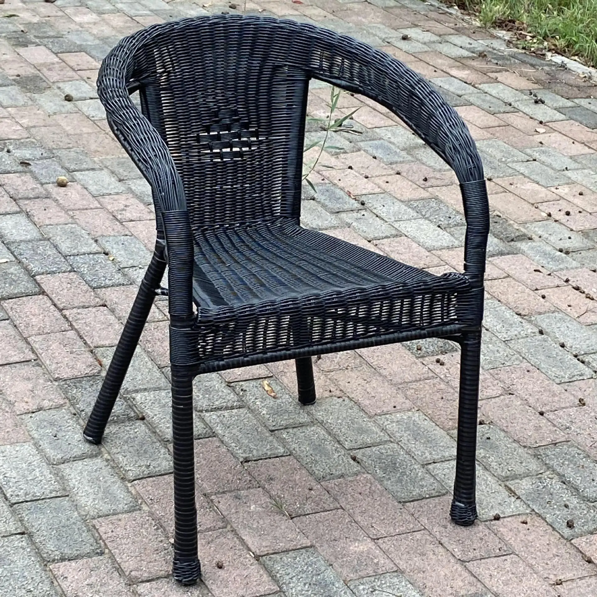 Rotan stoel rotan driedelige set ouderen rugleuning kruk ouderen stoel fauteuil