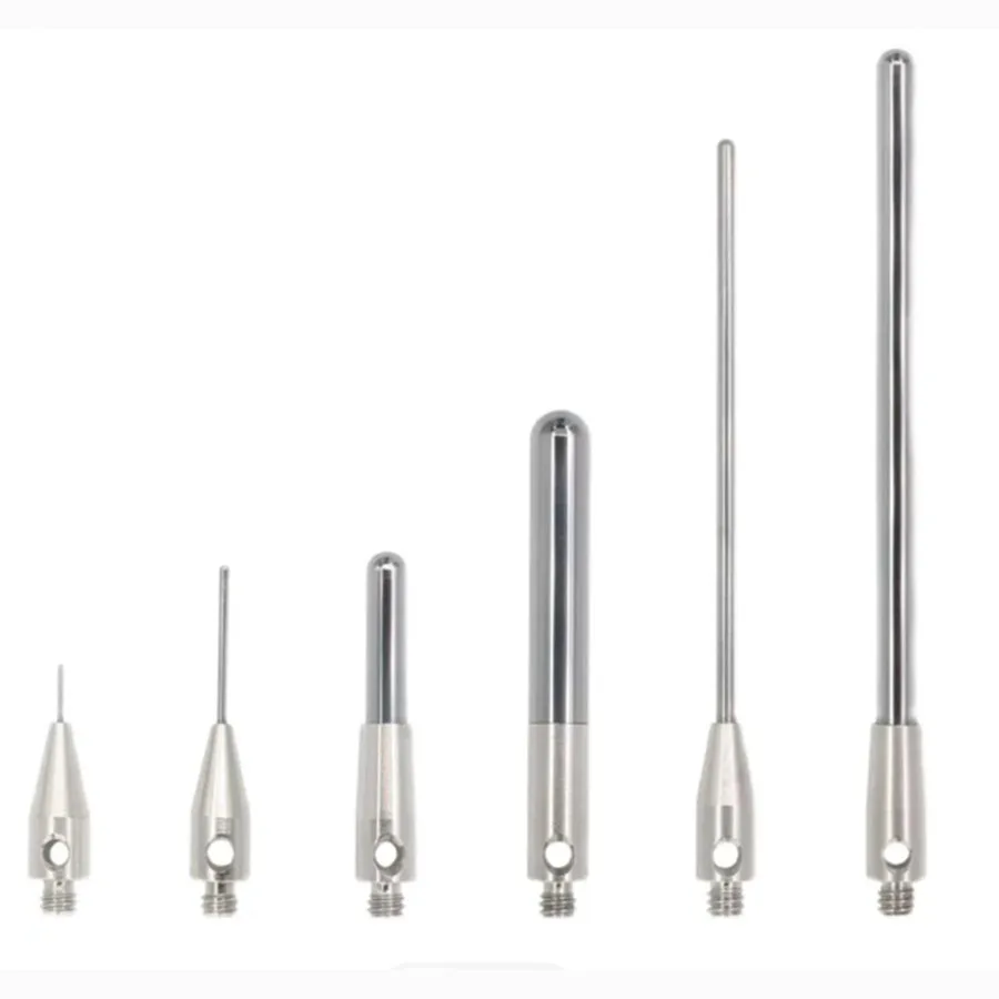 Three dimensional probe, three coordinate measuring needle, curved hemispherical end cylindrical measuring needle M2