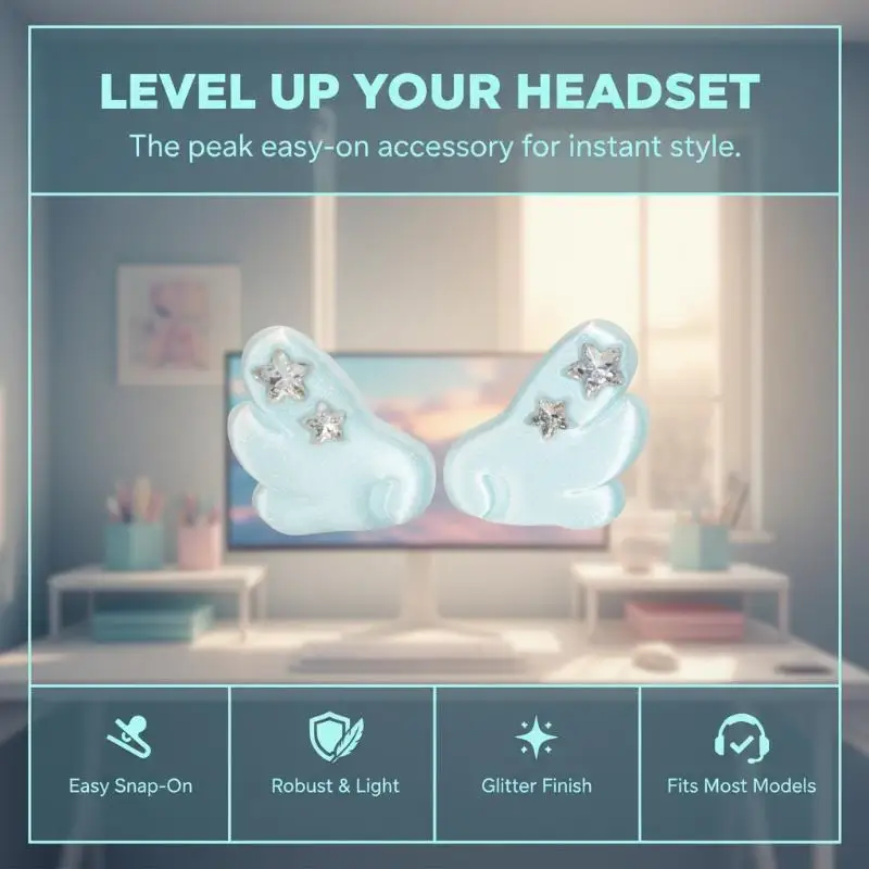 1Pair Kawaii 3D Wing Earphone Decoration For Wired Headphones Cute Angel Wings DIY Accessories Aesthetic Earphone Ornaments