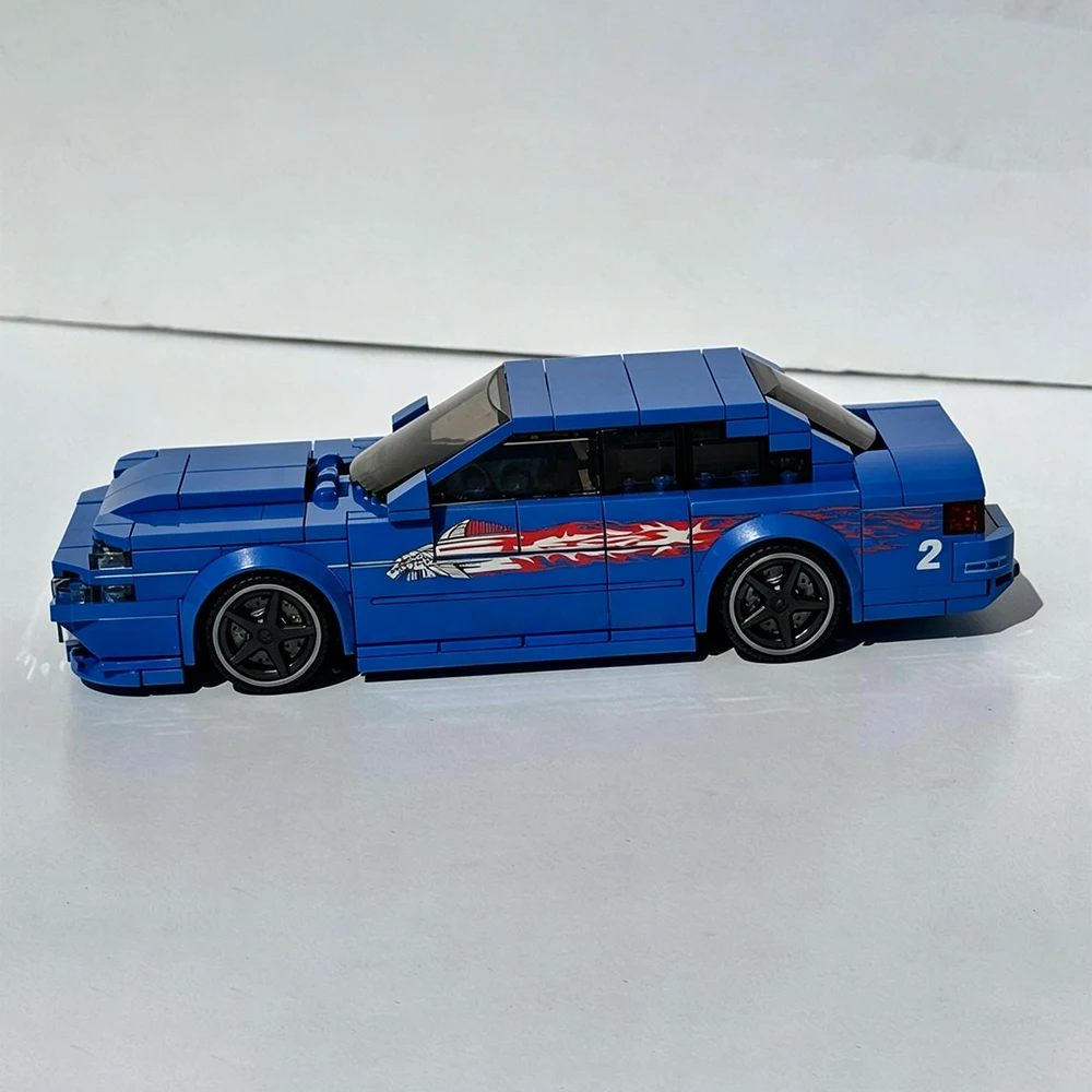 Image of Neue MOC-Geschwindigkeit ​ ​ Serie Klassischer Rennfilm-Sportwagen Blaues Modell Bausteine DIY Auto-Bausatz Spielzeug Sammlerstück für Erwachsene Geschenk