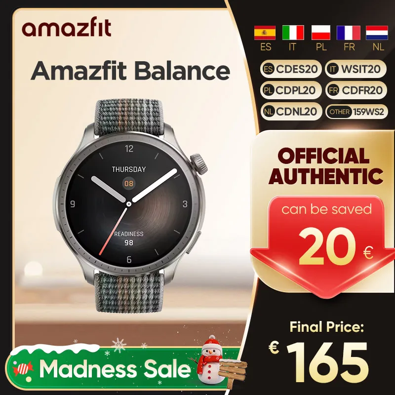 Amazfit-reloj inteligente Balance de 46mm, dispositivo con Pantalla AMOLED de 1,5 pulgadas, batería de 14 días de duración, más de 150 modos deportivos, para teléfono Android e iOS, Zepp OS 3,0