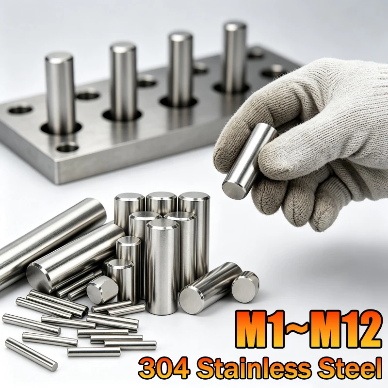 GB119 M1 M1.5 M2 M2.5 M3 M3.5 M4 M5 M6~M12 304 Stainless Steel Solid Rod Bearing Parallel Cylindrical Positioning Roll Dowel Pin