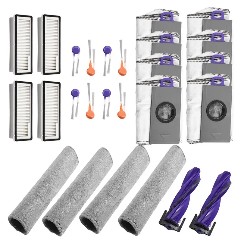 

A50Q-Replacement Parts For Narwal Flow- Main Side Brush Hepa Filter Mop Clothpads Cloth Pads Dust Bag Accessories Compatible