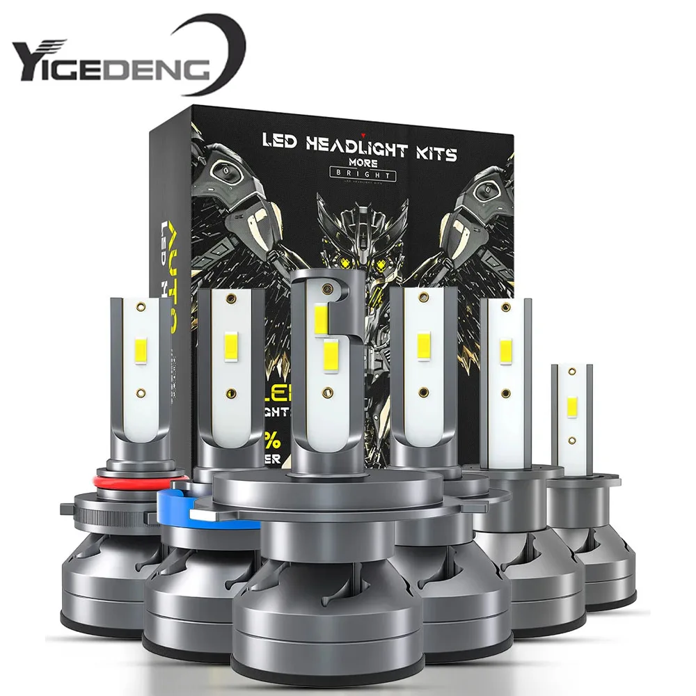 

YIGEDENG -PTF Противотуманная фара с ледяной лампой, светодиодная фара, чип CSP 12000LM, H7, H1, H11, H8, H3, 9005, 9006, H4, 60 Вт, 6000K, Bullvision