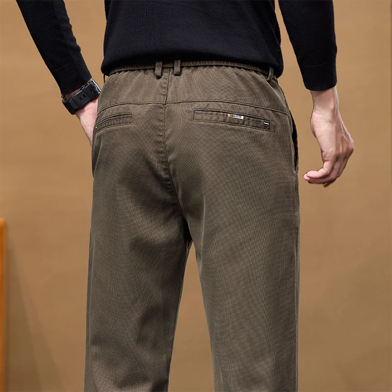 

Business Straight Pants Men's Autumn New Loose Comfortable Elastic Waist Wide Pants Male Classic Fashion Brand Trousers