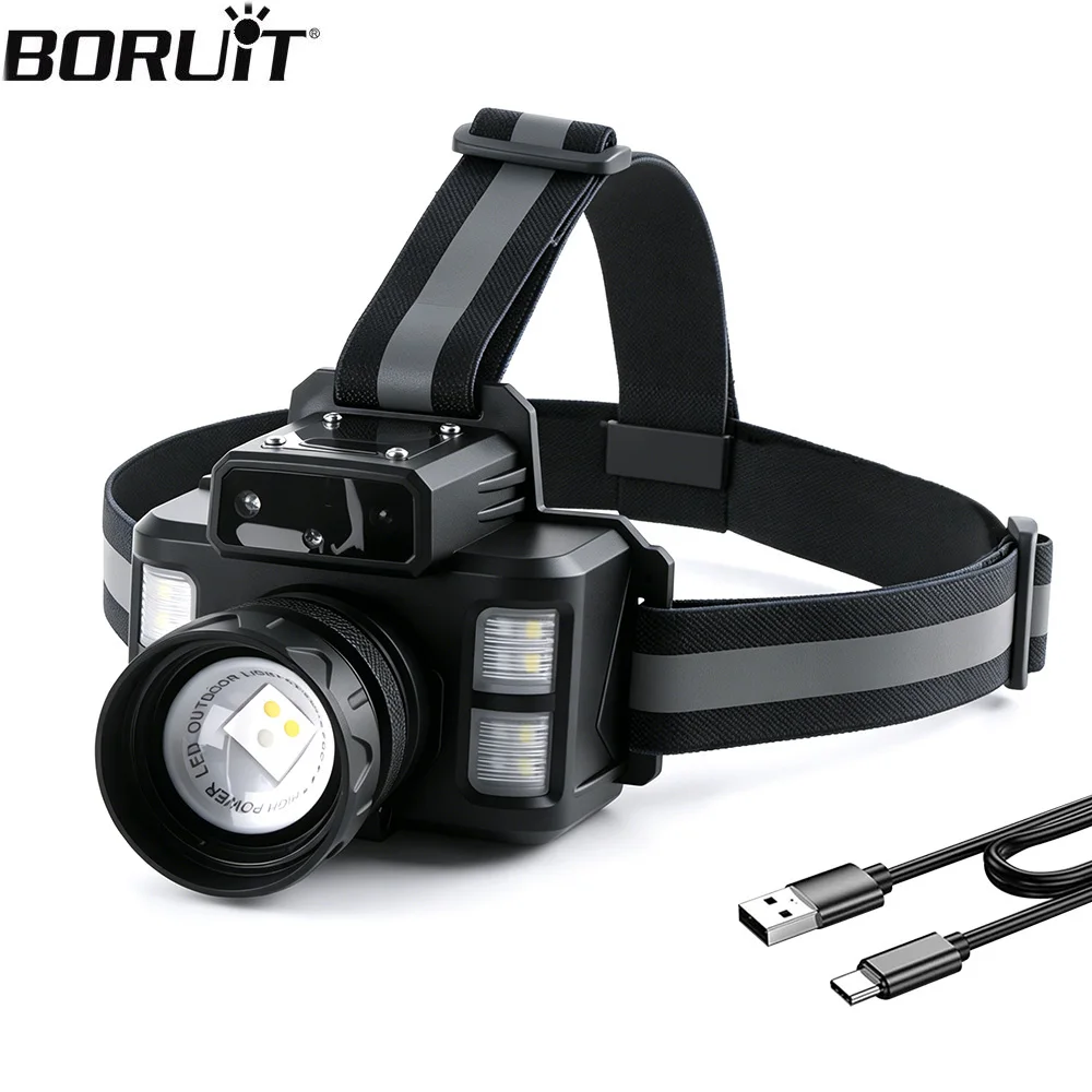 lanterna-de-cabeca-com-sensor-de-movimento-boruit-800lm-recarregavel-usb-c-com-zoom-e-display-digital-power-bank-para-camping-e-pesca