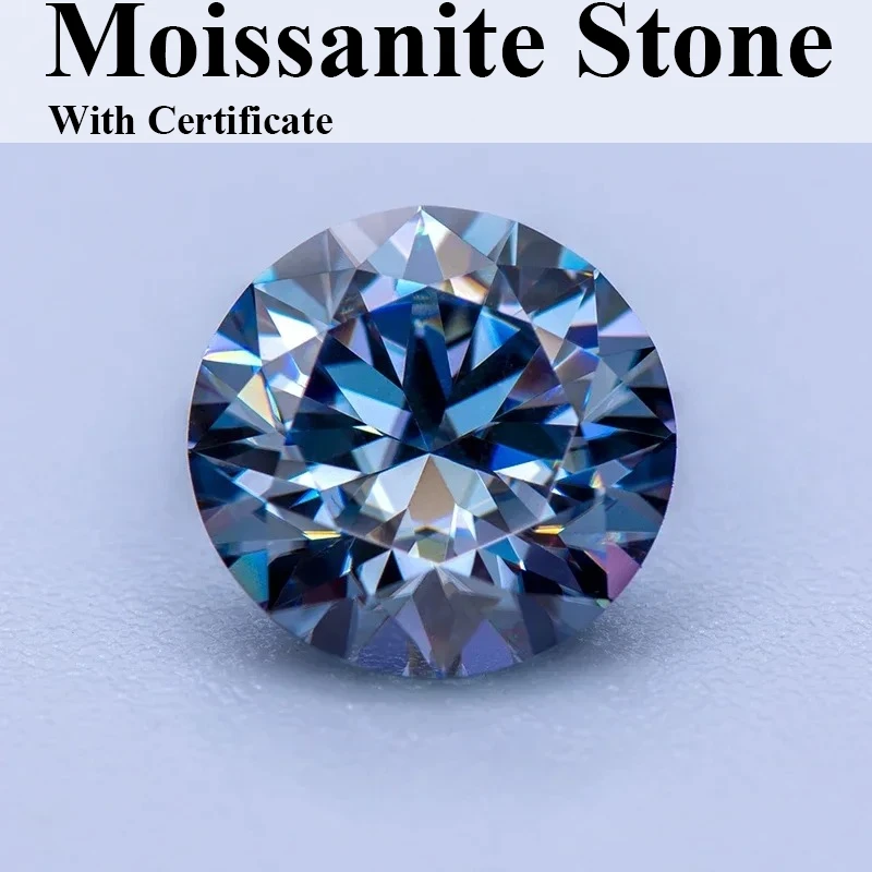 

Драгоценный камень Moissanite Loose Stone, лаванда, цвет круглой огранки, драгоценный камень GRA, сертифицированный лабораторный бриллиант, строительные материалы
